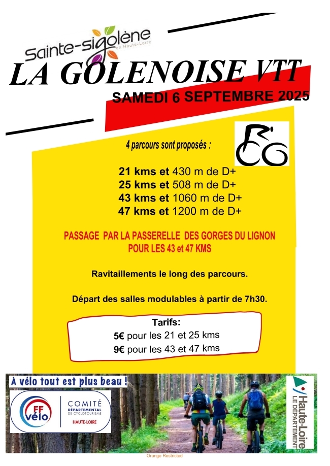 La Golenoise VTT SAMEDI 6 Septembre