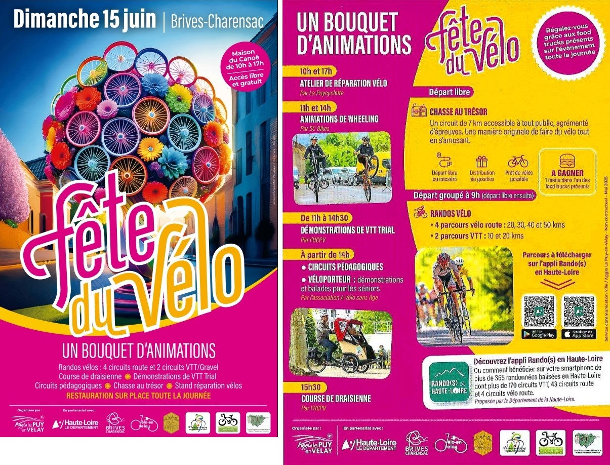 Fête du Vélo à Brives-Charensac 15 juin