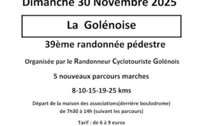 Randonnée pédestre le 30 novembre.